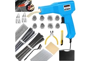 VTSHENY Upgraded 150W Plastic Welder Bumper Repair Kit,2-in-1 Plastic Welding Kit 800PCS Hot Staples & 30pcs Plastic Welding Rods,Hot Stapler Plastic Repair Kit for Car Bumper Kayak Crack Repairs(blue)