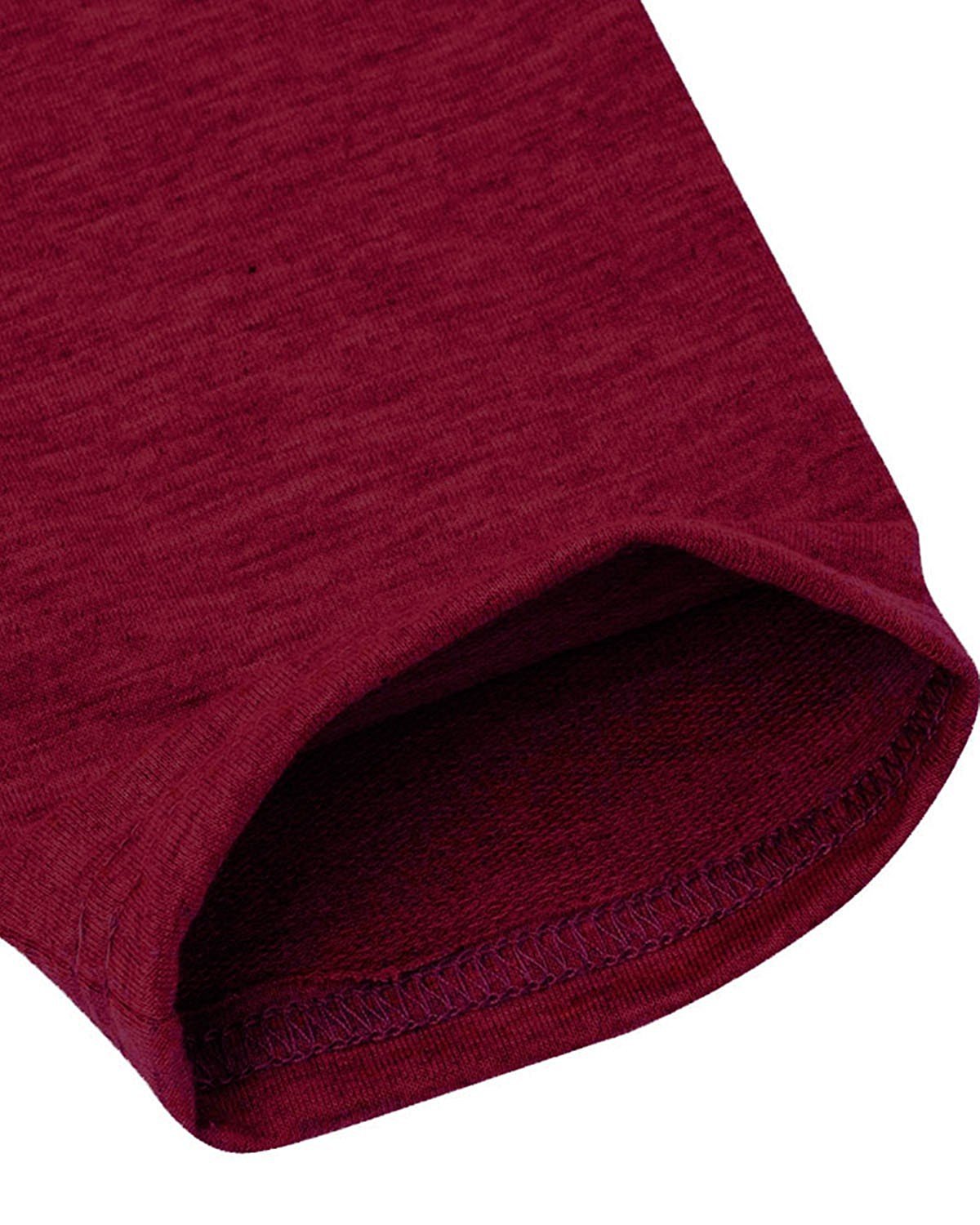 Women\'s Loose Long Sleeve Asymmetric Hem Sweatshirts Solid Color Pullover Hoodie Dress Wine Red XL