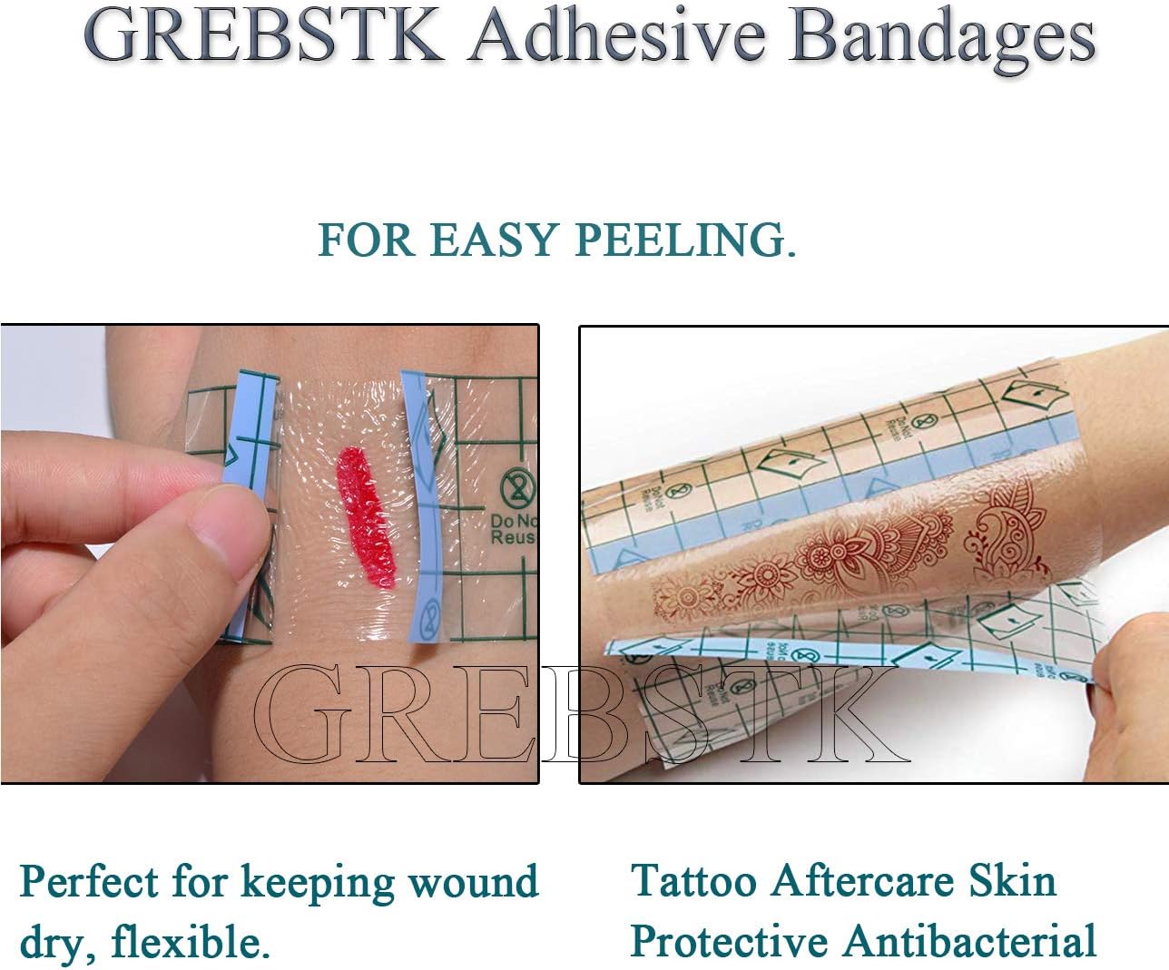 Waterproof Adhesive Bandages Transparent Stretch Tape Retention Dressing Tapes for Tattoo Aftercare/Keep Wound/Fexed Plaster, etc(15cm x 200cm/ 6in x 80in): Health & Personal Care