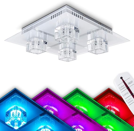Plafonnier à LED avec variateur de couleurs et télécommande