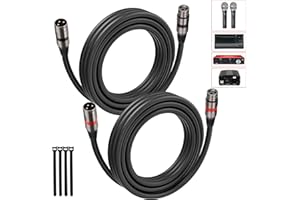 Bietrun XLR Cables 6FT/1.8M 2 Pack, Premium Heavy Duty Balanced Microphone Cable with 3-Pin XLR Male to Female Microphone Cord Connector Compatible with Microphones,Mixer,Speaker Systems,Preamps More