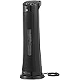 Amazon Basics 28-Inch Oscillating Tower Heater, With Over-Heat and Tip-Over Protection, 2 Heat Settings and Fan Mode, Timer, Remote Control, LED Display, 1500W, Black, 9.4"D x 9.4"W x 28.6"H