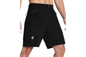 ISEEGZ Men's Hiking Cargo Shorts 9 inch Water Resistant Quick Dry Tactical Travel Outdoor Fishing Shorts Zipper Pockets