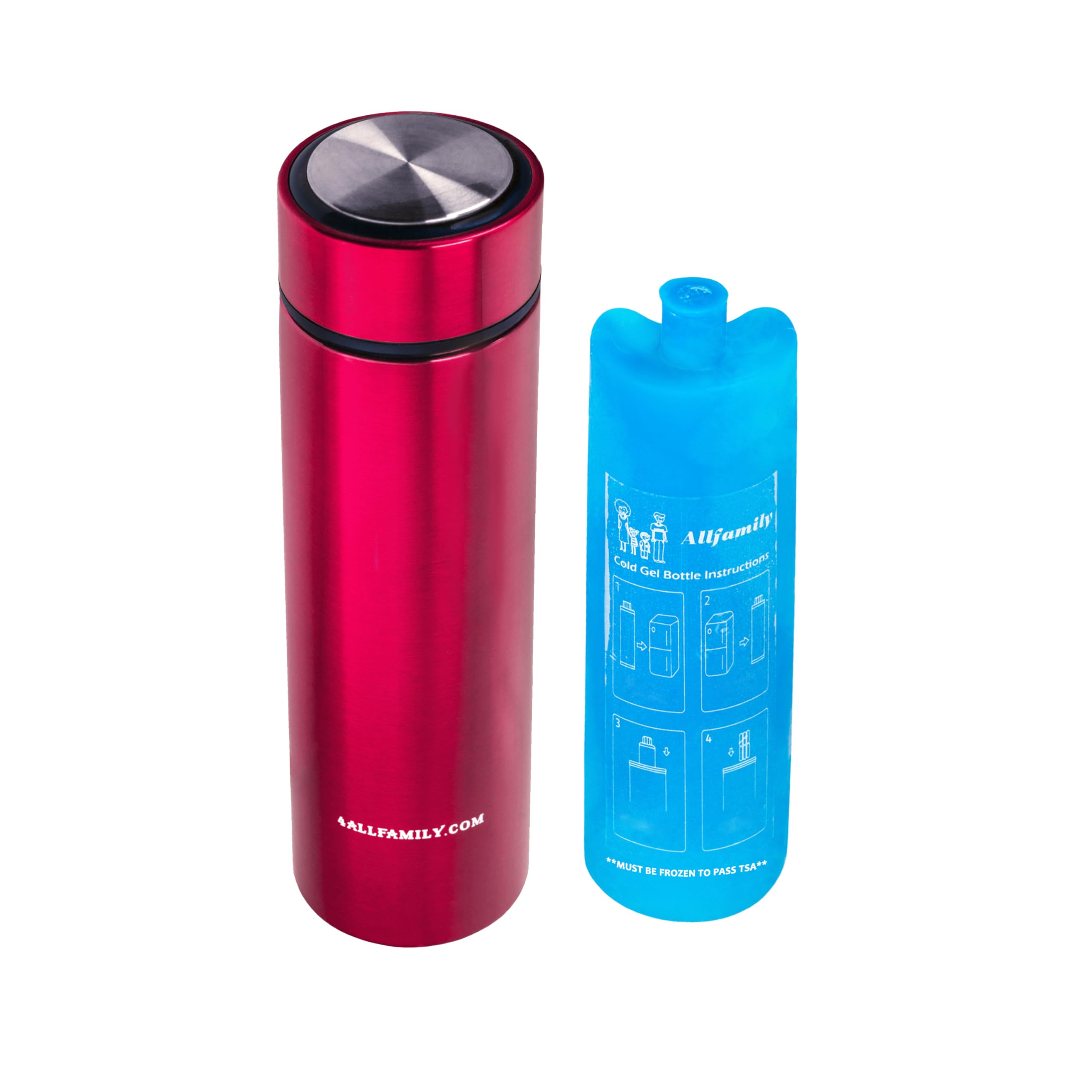 4ALLFAMILY Nomad 48H Insulin Pens Cooler Travel CASE Medicine Cooler Box EpiPen Carry Medical Bag TSA Approved Diabetic Travel case with Biogel Ice Pack (RED, Medium)