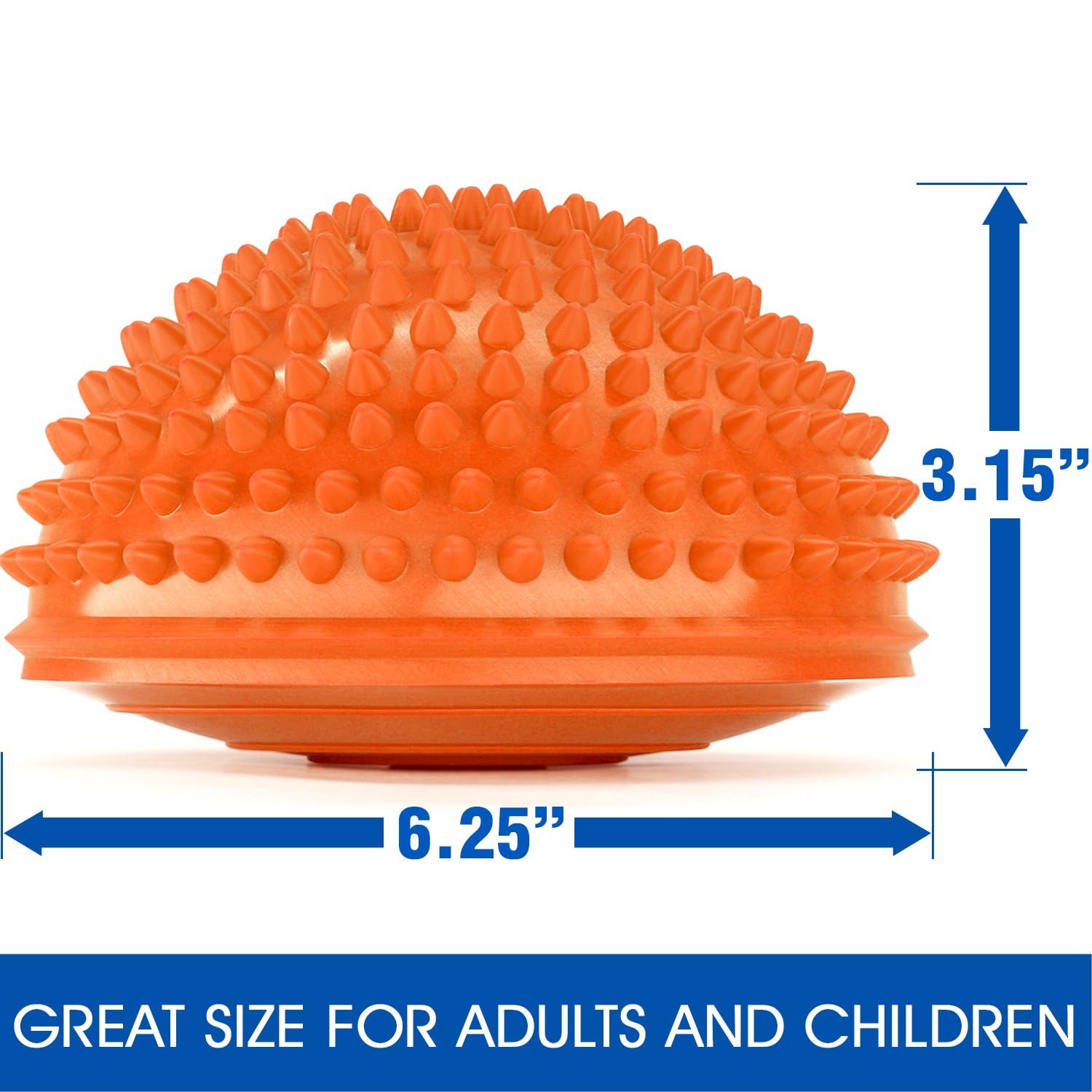 Yes4All Hedgehog Balance Pods for Exercise, Core Body Balancing, Balance Pods for Kids & Adults with Hand Pump - Set of 6