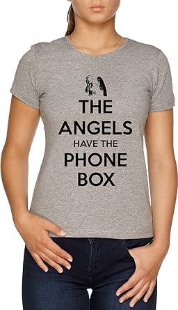 The Angels Have The Phone Box - Keep Calm Poster Style Damen T-Shirt Grau