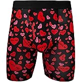 Evankin Mens Valentines Boxer Briefs, Funny Novelty Underwear, Long Leg Breathable Trunks Lingerie Underpants Shorts