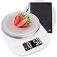 Greater Goods Premium Baking Scale with Bag, Ultra Accurate, Digital Kitchen Scale, Weigh Food and Coffee, Meal Prep, Four Units of Measurement (White+SS, No Bowl)