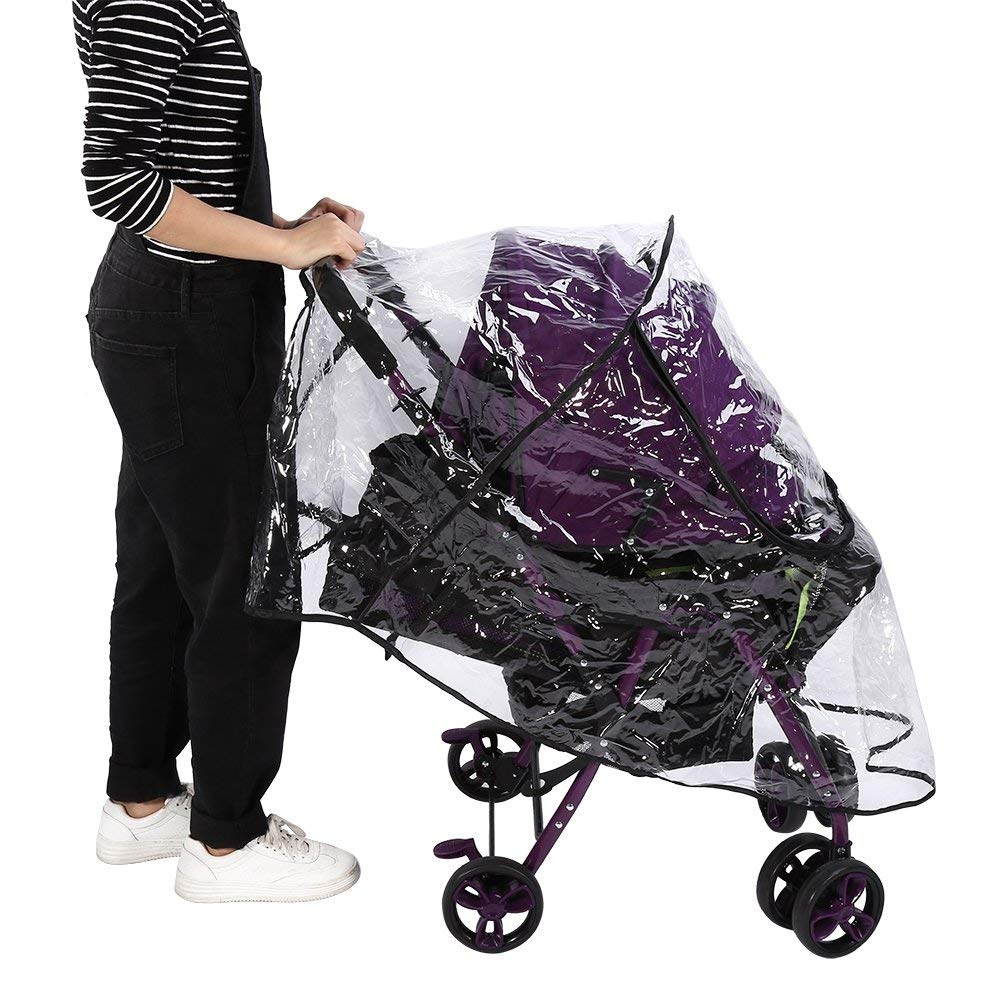 Rain & Wind Covers for Pushchairs Universal Rain Cover Prams, PVC Waterproof Windproof Dustproof Umbrella Cover Accessory Zip