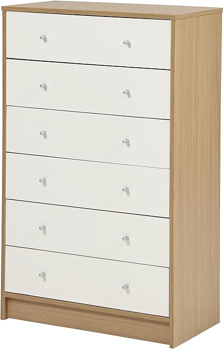 Tesco New Tolke 6 Drawer Chest Oak Effect Ivory Amazon Co Uk