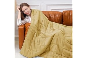 Alomidds Weighted Blanket (60"x80",20lbs Queen Size Brown), Weighted Blankets for Adults, Cooling Breathable Soft Heavy Blanket Microfiber Material with Glass Beads