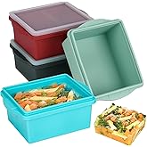 Xomoo 2 Cup Silicone Freezer Trays with Lids, Silicone Soup Freezer Molds - Leakproof, BPA-Free, Stackable, Microwave & Dishwasher Safe, Perfect for Soups, Sauces, Meal Prep, and Baked Goods - 4 Pack