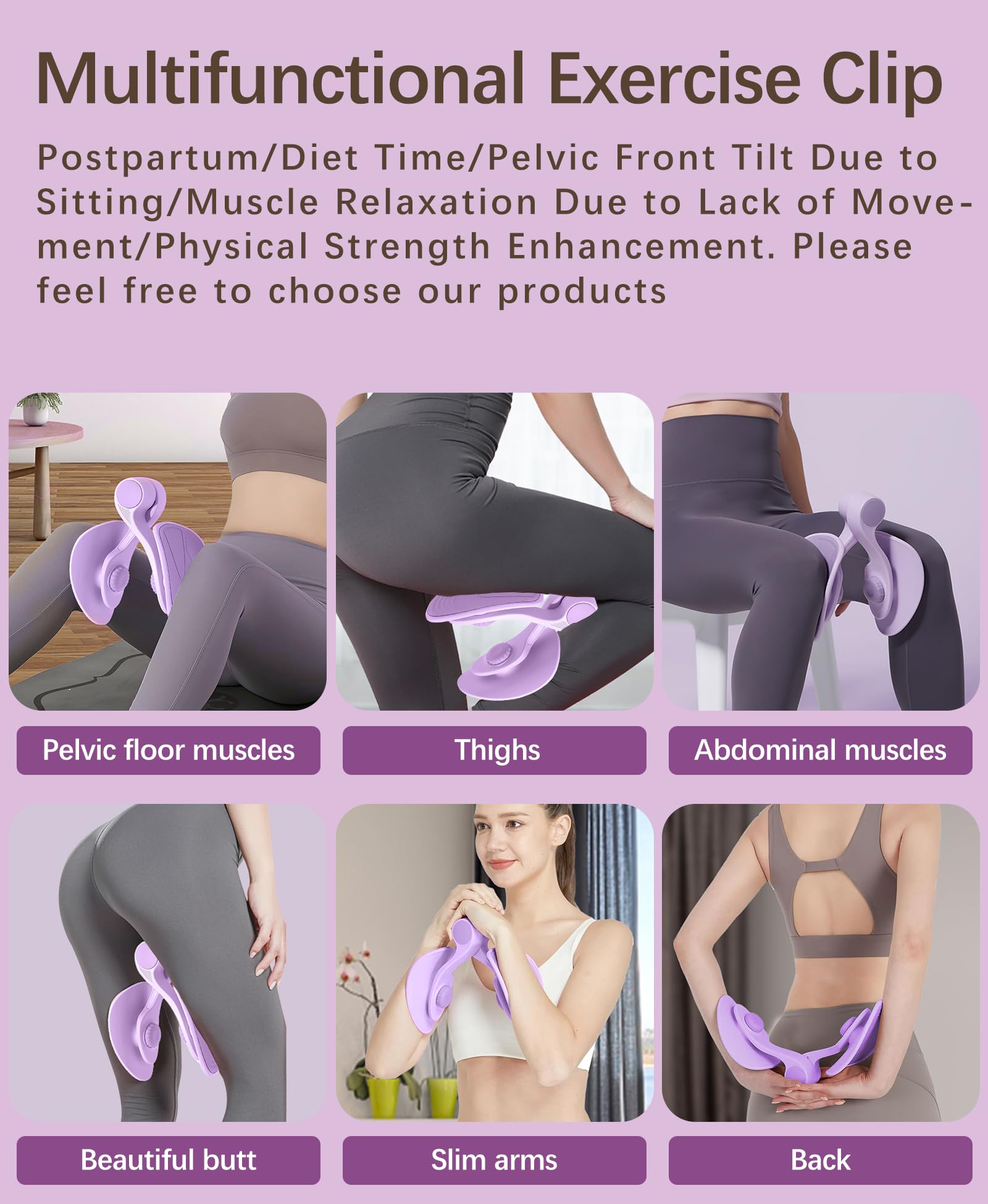 Thigh Trainer Kegel Exerciser, Pelvic Floor Trainer, Kegel Trainer for Postpartum Rehabilitation, Trimmer Inner Thigh, Thigh Toner Workout