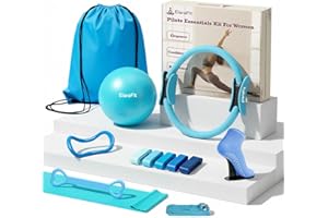 ElaraFit Home Pilates Ring and Ball Set for Women with 5 Resistance Bands Magic Circle Workout Essentials Starter Kit for Beg