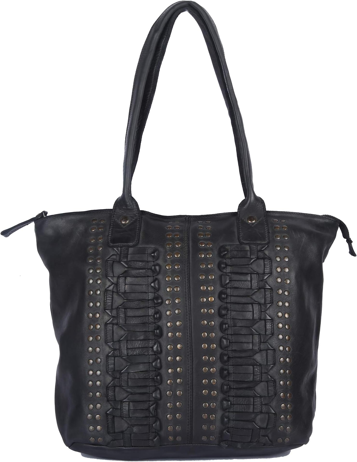 KOMPANERO Women's Leather Waist Bag (Black)