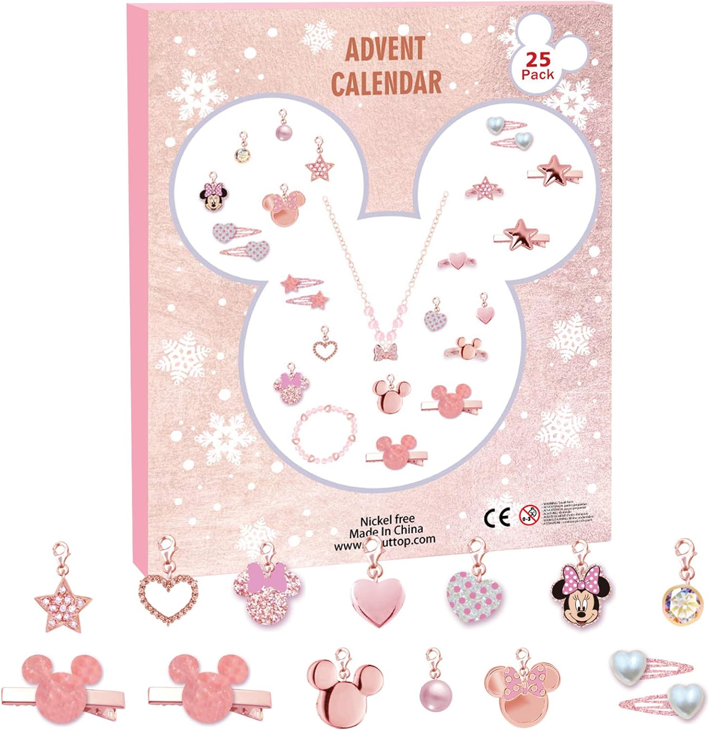 Advent Calendars - Christmas Advent Calendar 2023 for Girls Christmas 24 Days Countdown Calendar with DIY Charm Bracelet&Necklace, Rings, Hair Clips Christmas Holiday Ornament Gift for Daughter, Niece, Granddaughter(25Pcs)