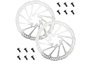 CADUFUELLY 2 Pcs Disc Brake Rotors with 12pcs Screws, 180mm Bicycle Disk Brakes, G3 Stainless Steel Rotor for Road Bike Mount