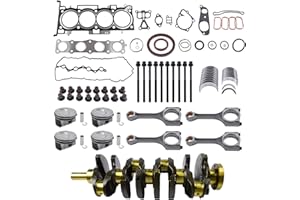 SUSUCAR Engine Rebuild Overhaul Kit with Crankshaft, Head Gasket Set, Piston, Connecting Rod for Kia Sportage Hyundai Sonata Santa Fe Sport 2.4L G4KJ, crankkit-2.4