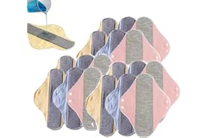 Reusable Leak-Proof & Waterproof Washable Incontinence Pads, Pure Cotton Washable Underwear, Breathable Fabric for Women (24 