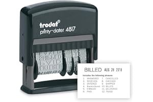 U.S. Stamp and Sign U. S. and Trodat Economy 12-Message, Dater, Self-Inking, 3/8 X 2-Inch, Black (E4817)