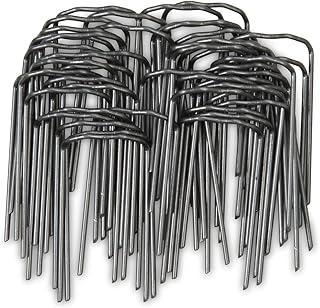 Windhager Pflanzenstecker für die Befestigung von Pflanzentrieben an Kokos-Pflanzstäben, Schwarz, 50 Stück, 06194 metallic