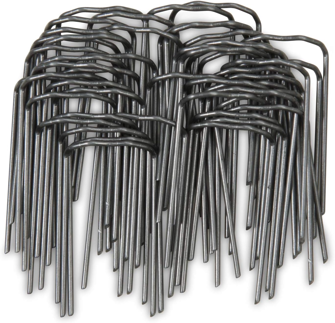 Windhager Pflanzenstecker für die Befestigung von Pflanzentrieben an Kokos-Pflanzstäben, Schwarz, 50 Stück, 06194 metallic