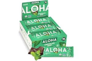 ALOHA Organic Plant Based Protein Bars, Chocolate Mint, 1.98 Oz (Pack of 12)