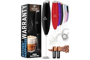 Zulay Zulay Kitchen Milk Frother Handheld Electric Whisk – Frother Wand, Durable Drink Mixer, Coffee Frother, Hand Blender, Frother for Protein Powder, Matcha & More - Black