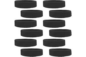 12 Sweatbands Cotton Sports Headbands Terry Cloth Moisture Wicking Athletic Basketball Headband by Kenz Laurenz