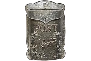 The Nifty Nook I Vintage Style Post Box I Nostalgic Charm Home Decor I Farmhouse Design I 15.9" Height x 11" Wide (galvanize)