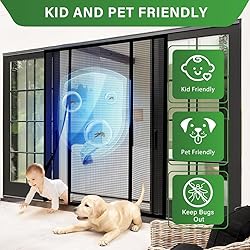 Magnetic Screen Door Black 125x200cm Heavy Duty