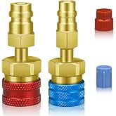 R1234YF Adapter, R1234YF to R134A Quick Coupler, 1234yf to 134a Quick Coupler, High Low Side Connector Conversion Kit AC Charging for R1234yf Refrigerant Air Conditioning System Hose Fitting