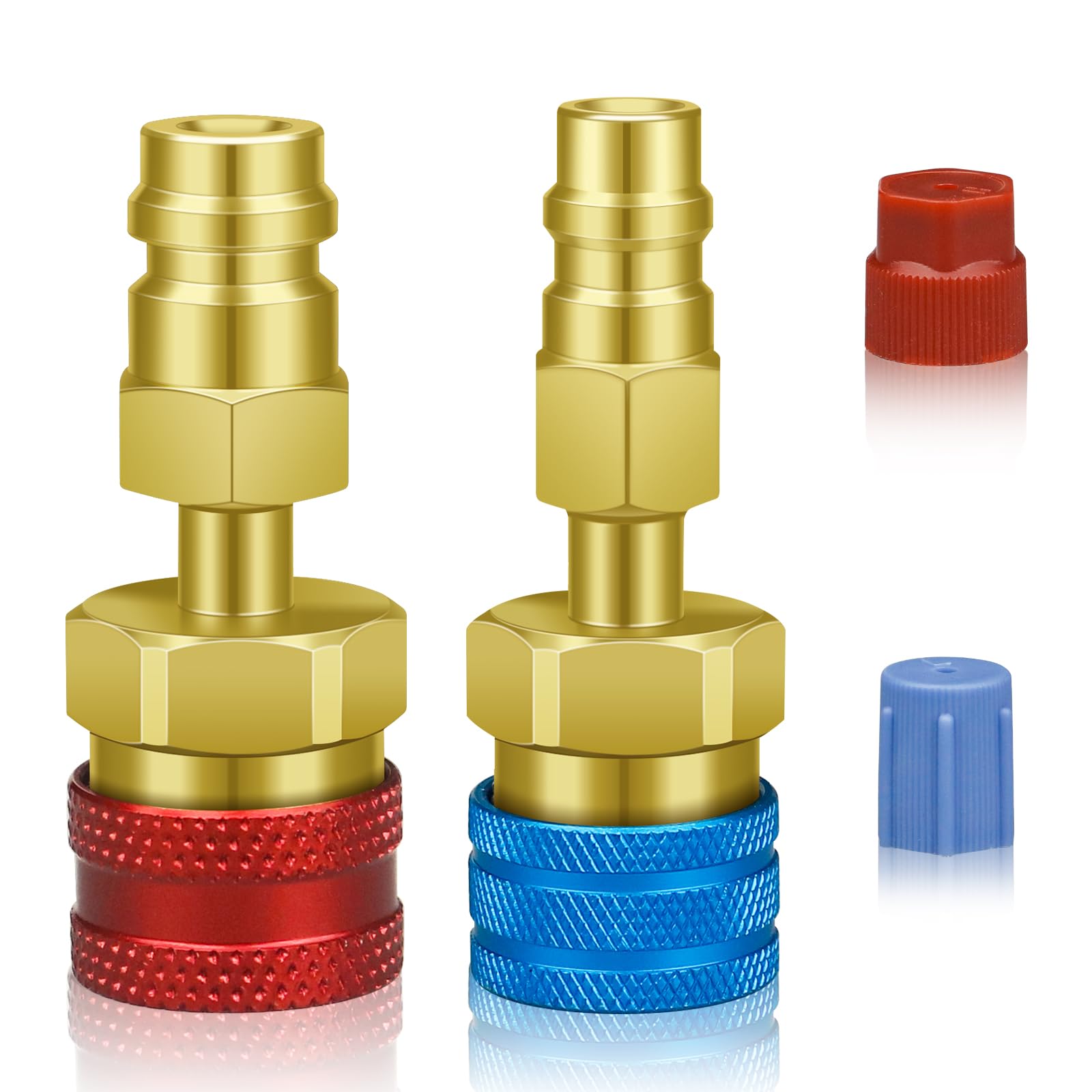 Photo 1 of R1234YF Adapter, R1234YF to R134A Quick Coupler, 1234yf to 134a Quick Coupler, High Low Side Connector Conversion Kit AC Charging for R1234yf Refrigerant Air Conditioning System Hose Fitting