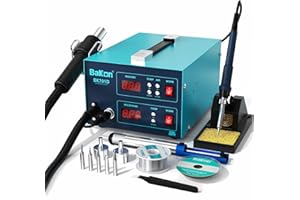 BAKON BK701D 700W Soldering Station, 2 In 1 Hot Air Rework & Soldering Iron Station, SMD ESD Safe Solder Station,Electronic Soldering Kit For Mobile Phone Laptop Repair or Circuit Board Soldering