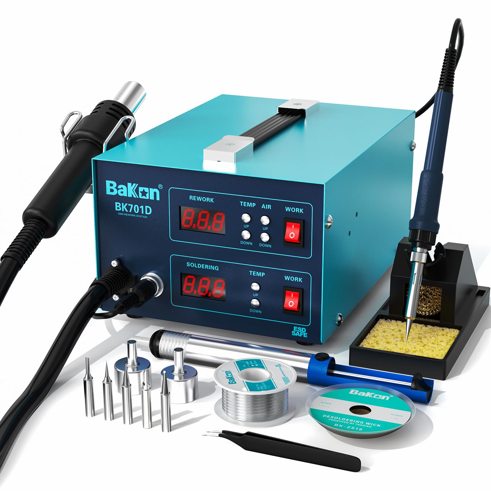 Photo 1 of BK701D 700W Soldering Station, 2 In 1 Hot Air Rework & Soldering Iron Station, SMD ESD Safe Solder Station,Electronic Soldering Kit For Mobile Phone Laptop Repair or Circuit Board Soldering
