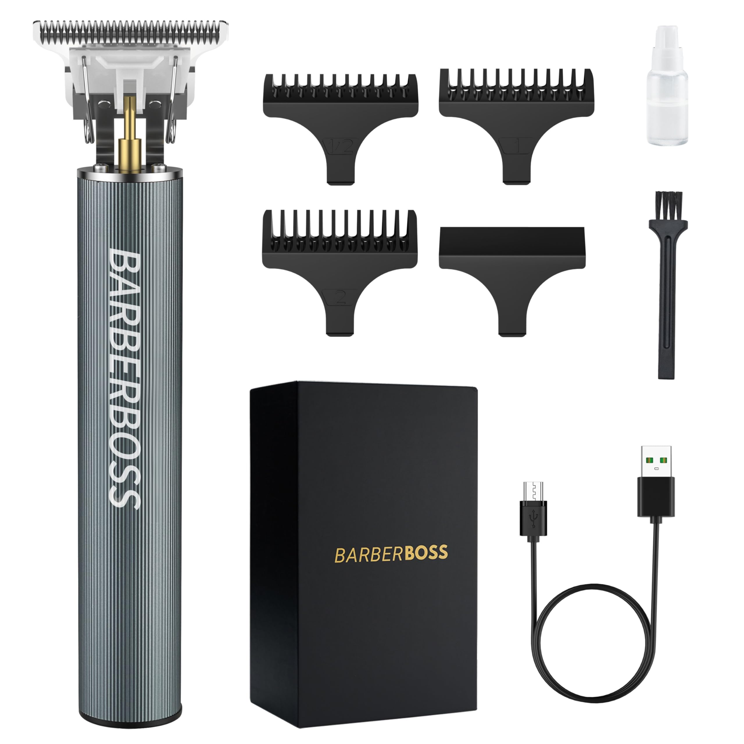 Barberboss Beard Trimmer and Cordless Hair Clippers Men: Men's Haircut Clippers, Hair Groomer Men with Precision Detail Trimmer QR-2067