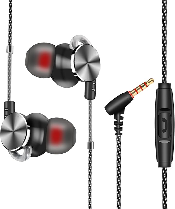 AOKII Earphones with Microphone, In Ear Headphones Wired Earbuds for