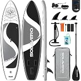 SOLAVERO 10'6"/11&rsquo;&times;33&rdquo; Inflatable Stand Up Paddle Board Supports 450/500LB | SUP with Premium Accessories, Non-Slip EVA Deck &amp; D-Rings for All Skills, Easy Inflate &amp; Storage, for Fishing, Surfing &amp; Yoga