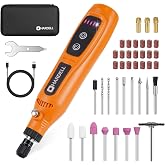 HARDELL Mini Cordless Rotary Tool,4V 5Speed 42pcs Mini Drill DIY Craft Tool | 5000-15000RPM, Low Noise, Lightweight, Ergonomic Design, for Engraving, Sanding, Polishing, Drilling, Grinding