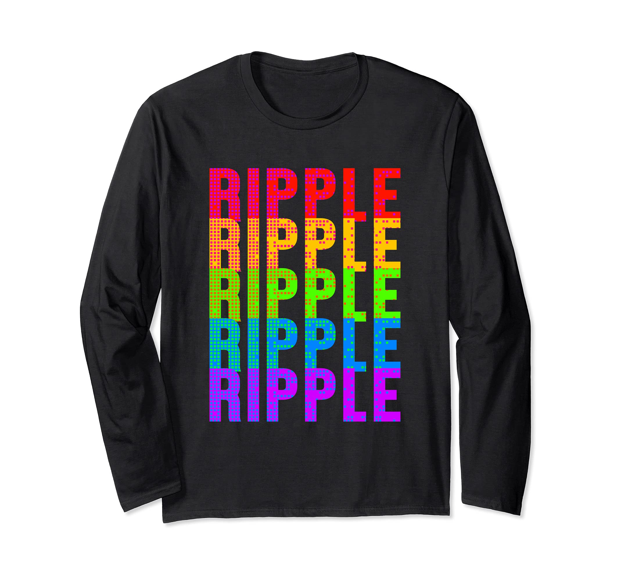 Ripple Colorful XRP Cryptocurrency Currency Blockchain Coin Long Sleeve T-Shirt