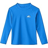 Toddler Boys Swim Shirt Long Sleeve Rash Guard UPF 50+ Sun Protection Shirts for Baby Kids Quick Dry