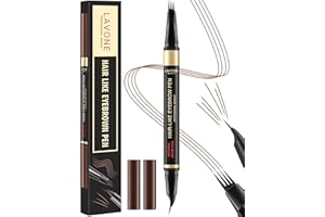 LAVONE Eyebrow Pen, 2-in-1 Eyebrow Pencils for Women with 4 Tip Microblading Eyebrow Pencil and Curved Precise Brow Pencil, Waterproof Eyebrow Pencil Create Full, Natural Hair-Like Brows, Soft Brown