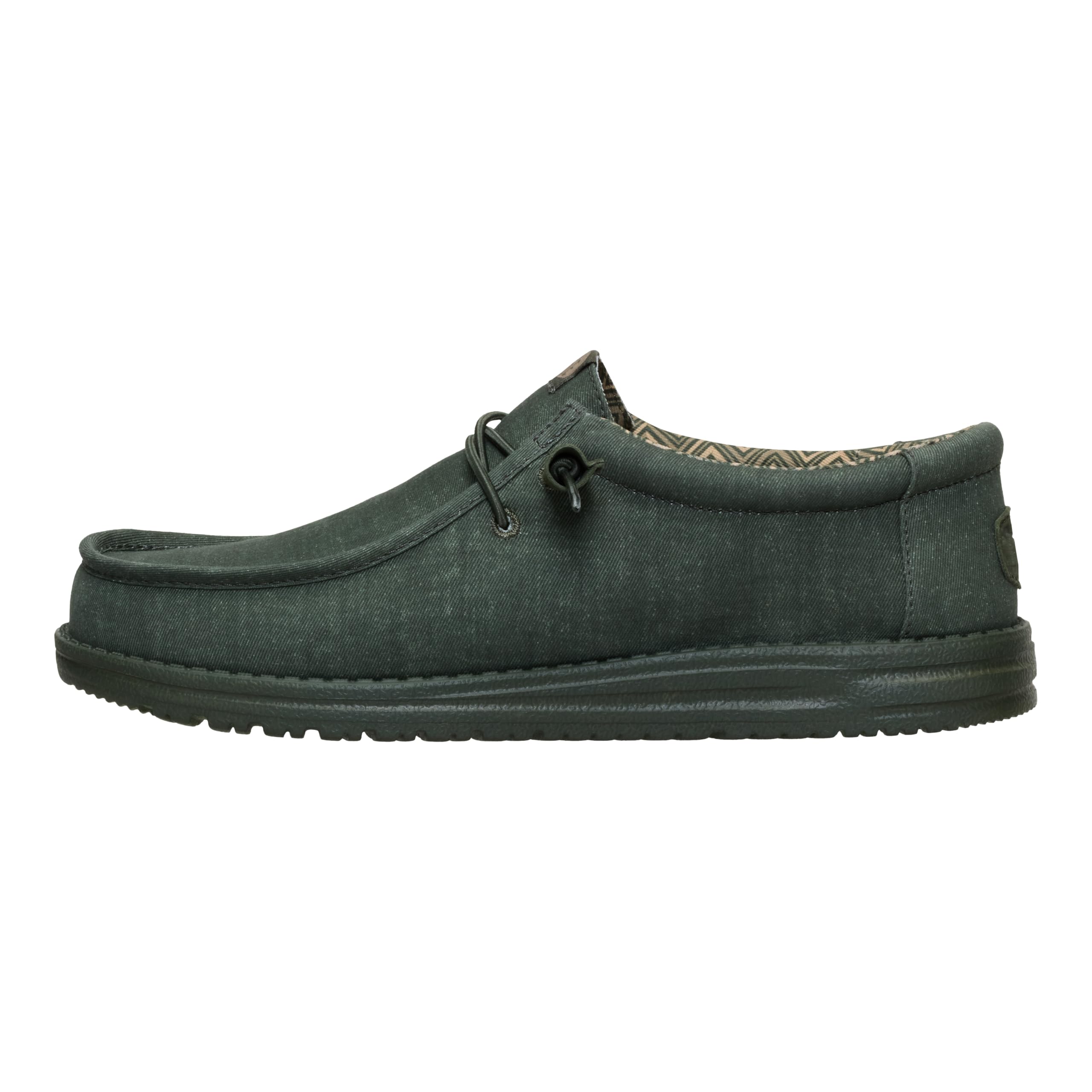 HEYDUDE Wally Stretch Canvas Deep Green Size 12, Men’s Shoes, Slip-on Loafers, Comfortable & Light-Weight Image