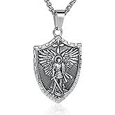 Yaumatea Patron of Saint Necklace, St. Michael/Virgin Mary/Raphael/Jude/Christopher/Benedict/Joseph/Patrick/Francis/Florian/Thomas/Anthony, Stainless Steel 24"