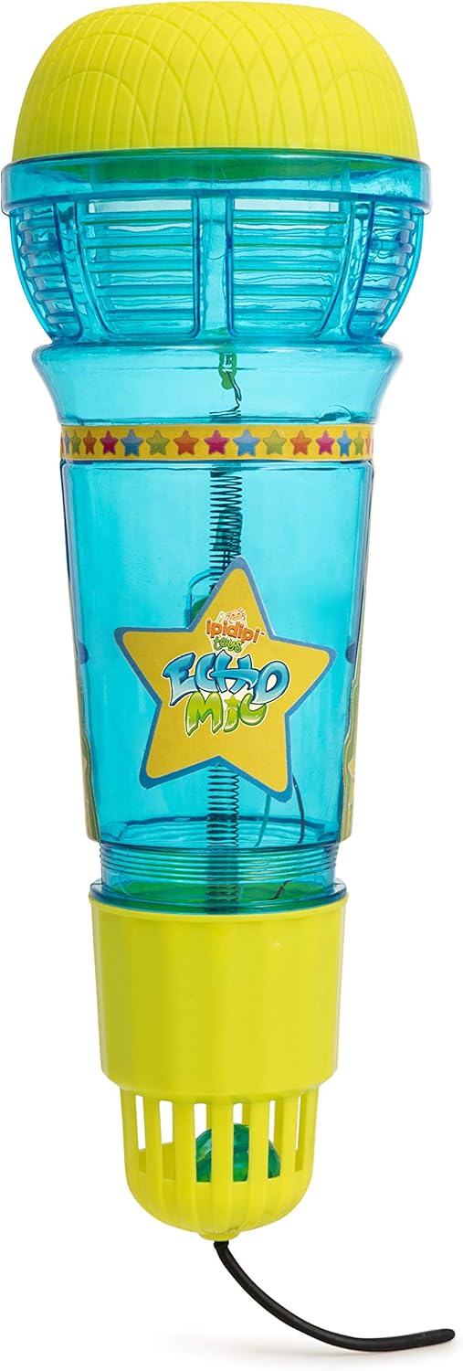 Echo Mic for Kids and Toddlers - Magic Microphone with Multicolored Flashing Light and Fun Rattle - Blue and Yellow Speech Therapy Feedback Toy - Retro Gift For Boys and Girls Who Love Singing, Music: Toys & Games
