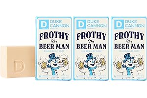 Duke Cannon Supply Co. Big Brick of Soap Bar for Men Holiday Edition Frothy the Beer Man (Woodsy Sandalwood Scent) Multi-Pack- Superior Grade, Extra Large, Paraben-free, Cruelty-Free, 10oz (3 Pack)