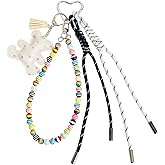 QTMY Cute Bear Beaded Braided Keychain Bag Charms for Handbag Purse Backpack Accessories Bogg Bag,435