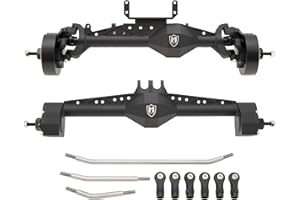 MEUS RACING Capra 1.9 Portal Axles Kit with Isokinetic 3-Section CVDs and Ackerman Steering Structure for Axial Capra 1.9 4X4 and DIY SCX10 SCX10 II Upgrades Parts (Standard-Black)