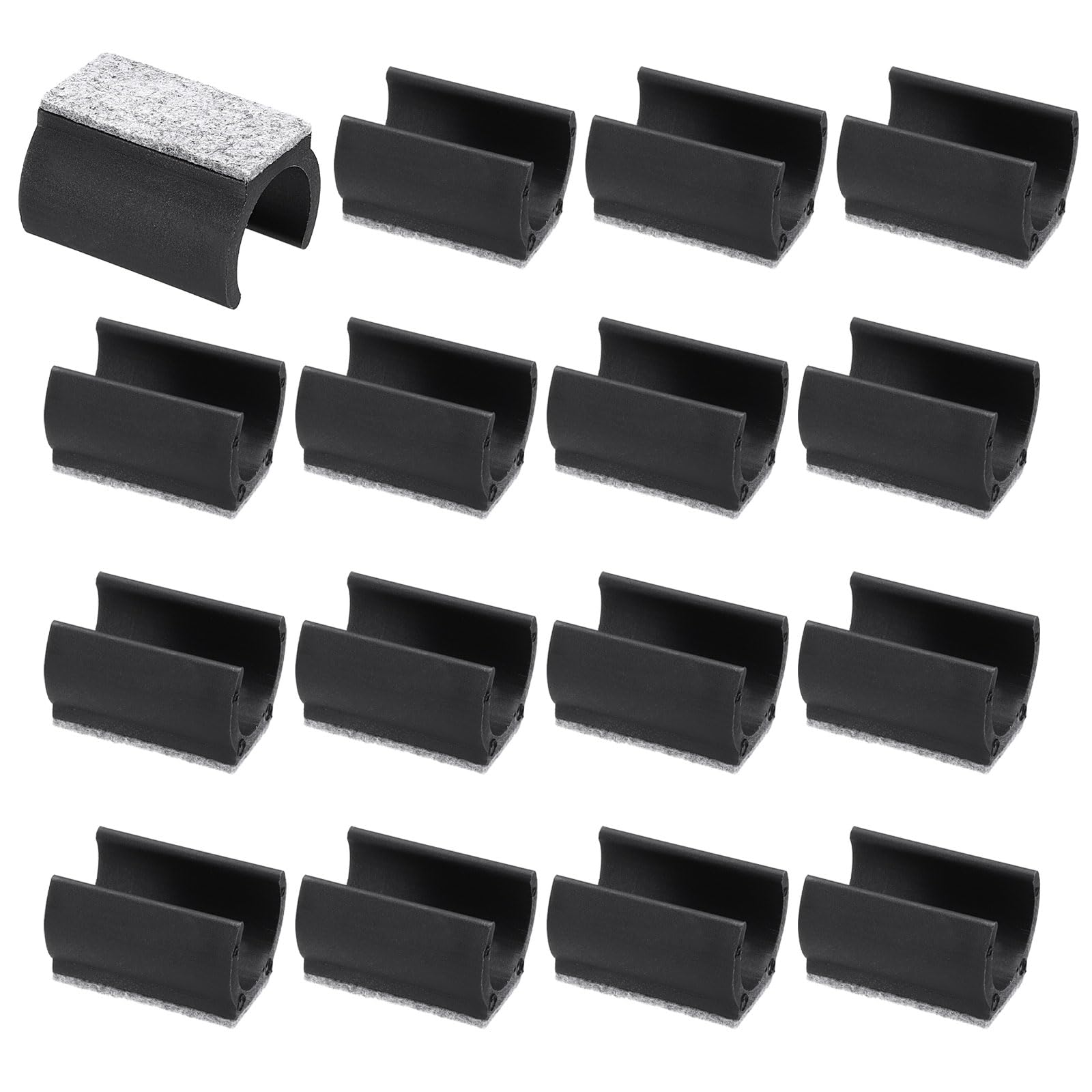 Photo 1 of PATIKIL 25mm Rectangle Chair Leg Cover with Felt Pad, 16Pcs Slide Smoothly No Scratches No Noise Furniture Feet Hardwood Protectors Tips Floor Glides Tubing Caps for Office, Black Grey