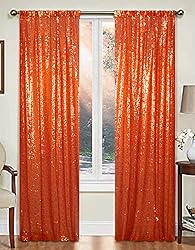 AMZLOKAE Orange Backdrop Curtains 2 Panels 2Ftx7Ft